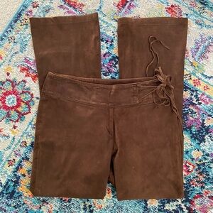 Cache Brown Super Soft Goat Suede Vintage Pants Women’s Size 8